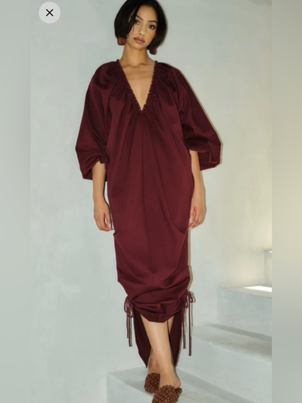 ANDREA IYAMAH Size S/M • Red Purple Meta Maxi Dress Oversized Designer.
